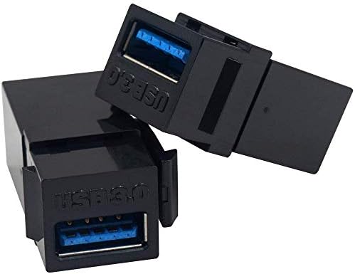 Poyiccot USB 3.0 inserts Keystone Jacks, usb to USB адаптери женски до женски конектор за излез на wallидни плочи-црна црна боја