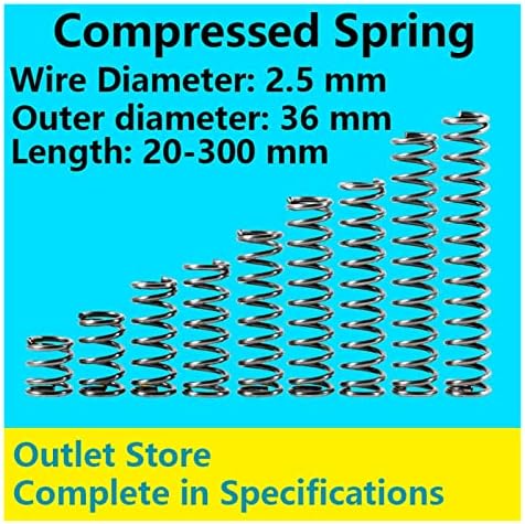 Хардвер пролетен притисок пролетен компресија на пролет пролетен дијаметар на жицата од 2,5 мм, надворешен дијаметар 36мм, должина 20мм-50мм притисок