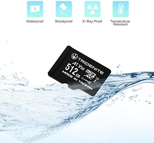 Tridenite 1TB Micro SD картичка, Microsdxc Меморија за Nintendo-Switch, GoPro, Drone, Smartphone, Tablet, 4K Ultra HD, A1 UHS-I