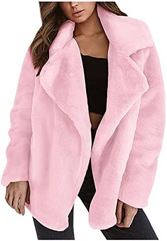 Минге зимски убав палто со долг ракав за жени школски нејасни лабави вклопени лаптови со топла цврста боја на копчето предно предно предно копче