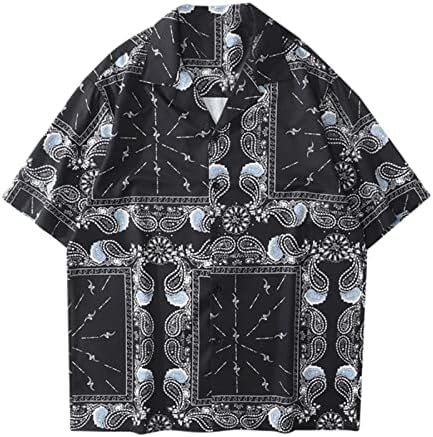 XXBR 2023 Нови мажи 3Д дигитално печатење џеб тока лаппел кошула со кратки ракави лабава маичка со маички